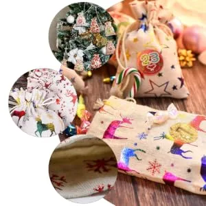 SEWOART 16pcs Candy Buggy Bag Candy Bags Christmas Drawstring Pouch Christmas Bag Drawstring Bag Cute - product information 1