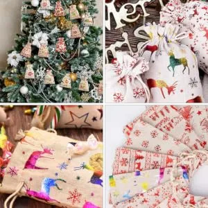 SEWOART 16pcs Candy Buggy Bag Candy Bags Christmas Drawstring Pouch Christmas Bag Drawstring Bag Cute - product information 3