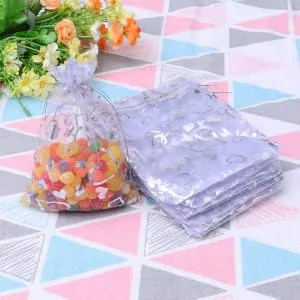 Anneome 100pcs Wedding Candy Pouch Mini Party Bags Packing Bag Bride Christmas Chocolate Candies 7X9cm Silver - product information 3