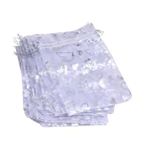 Anneome 100pcs Wedding Candy Pouch Mini Party Bags Packing Bag Bride Christmas Chocolate Candies 7X9cm Silver - product information 5