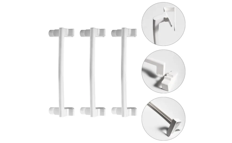 Hoement 3pcs Hook up Over The Door Hanger Towel Rack Clothes Rack Clip Hooks Door Storage Rack Abs White - product information 1