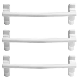 Hoement 3pcs Hook up Over The Door Hanger Towel Rack Clothes Rack Clip Hooks Door Storage Rack Abs White - product information 4