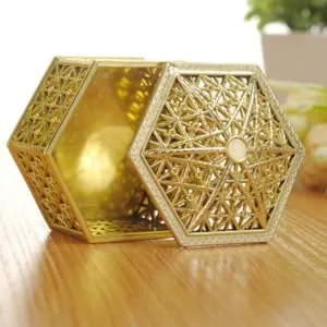 Anneome Wedding Stuff 12pcs Tiny Trinkets Hexagon Shaped Mints Hexagon Candy Holders Candy Box Candy Stand Wedding Small Jewelry - product information 3