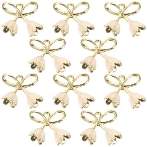 PLAFOPE 10pcs Flower Ornaments Crafts Flower Earrings Alloy White Accessories Self Made - product information 1