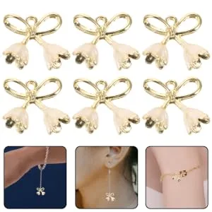 PLAFOPE 10pcs Flower Ornaments Crafts Flower Earrings Alloy White Accessories Self Made - product information 4