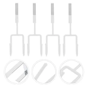BUGUUYO 4pcs Storage Hooks Closet Hooks for Wall Kitchen Cabinet Coat Hook Door Hook No Punching 19X9X5CM White - product information 1