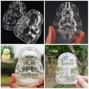 BRIGHTFUFU Plastic Fruit 2pcs Watermelon Tool Duddha Melon Tiny Growth Mold Tools Mould Buddha Adorable Shaping Transparent - product information 2