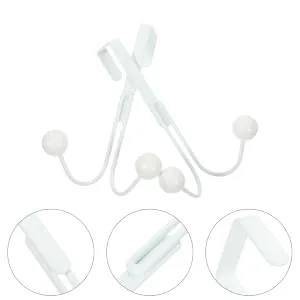 Anneome 2pcs Double Hook Clothes Rack Towel Rack Door Hooks for Hanging Hat Hooks Wall Mount Double Head 14x9cm White - product information 3