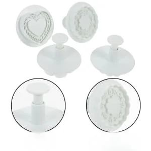 FUNOMOCYA Cookie Mold 4pcs Flower Shaped Baking Mold Crackers Stamps Cookies Cookie Stamp Cookie Stencils Dessert Fudge 3D - product information 1