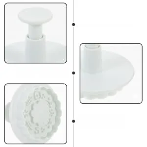 FUNOMOCYA Cookie Mold 4pcs Flower Shaped Baking Mold Crackers Stamps Cookies Cookie Stamp Cookie Stencils Dessert Fudge 3D - product information 3