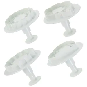 FUNOMOCYA Cookie Mold 4pcs Flower Shaped Baking Mold Crackers Stamps Cookies Cookie Stamp Cookie Stencils Dessert Fudge 3D - product information 4
