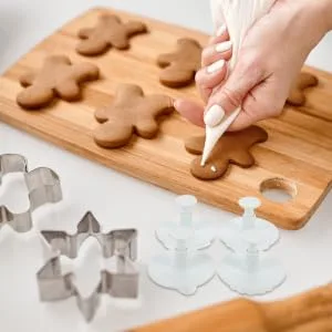FUNOMOCYA Cookie Mold 4pcs Flower Shaped Baking Mold Crackers Stamps Cookies Cookie Stamp Cookie Stencils Dessert Fudge 3D - product information 5