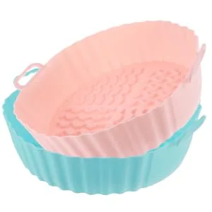 COLLBATH 2pcs Air Fryer Pan Airfryer Baking Pan Reusable Air Fryer Mat Air Fryer Baskets Tool Multifunction - product information 3