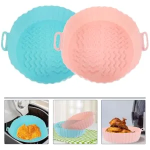 COLLBATH 2pcs Air Fryer Pan Airfryer Baking Pan Reusable Air Fryer Mat Air Fryer Baskets Tool Multifunction - product information 5
