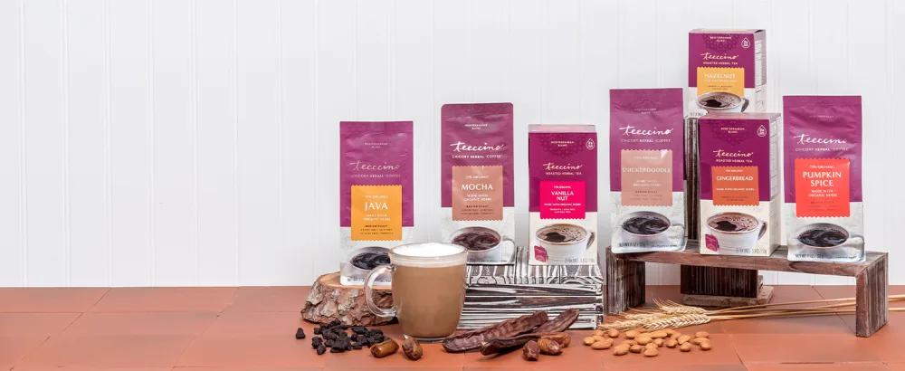 Teeccino Herbal Tea Vanilla Nut Rich & Roasted Herbal Tea That s Caffeine Free & Prebiotic for Natural Energy 25 Tea Bags - Mediterranean Blends