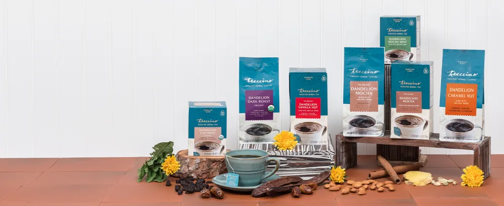 Teeccino Dandelion Tea Dark Roast Rich & Roasted Herbal Tea That s Caffeine Free & Prebiotic with Detoxifying Dandelion Root 25 Tea Bags - Dandelion Blend Collection