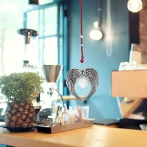 Anneome Crystal Pendant Vintage Home Decor Exquisite Tree Pendants Christmas Hanging Items Crystal Stone Car 39x6.5cm Dark Red - product information 2