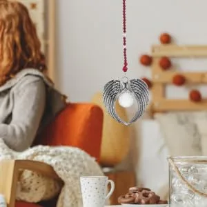 Anneome Crystal Pendant Vintage Home Decor Exquisite Tree Pendants Christmas Hanging Items Crystal Stone Car 39x6.5cm Dark Red - product information 4