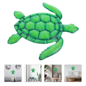 HOOTNEE Wall Art Crafts Iron Crafts Adorn Iron Turtle Decor Room Decor 21x21cm Green - product information 3