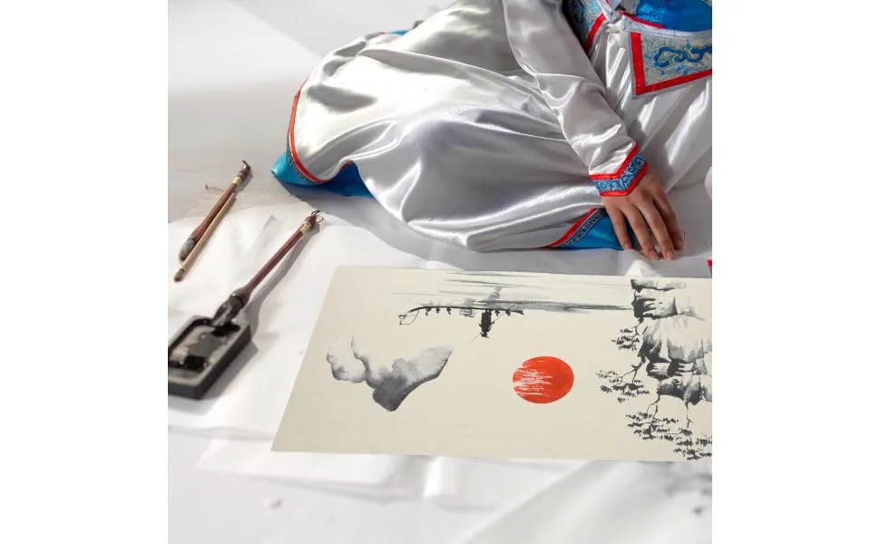 VILLFUL Writing Paper 10 sheets Writing Multi-use Vintage Rice Drawing B Calligraphy Convenient Multi-functional Half Can As Shown 0.1X30X50CM - product information 2