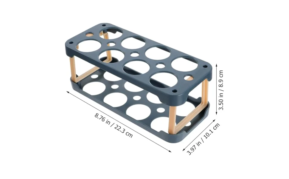 BUGUUYO Box Egg Carton Eggs Egg Holder Portable Drawers Food Refrigerator Egg Tray Shelf Side Door re-usable Blue 22.3X10.1X8.9CM - product information 3