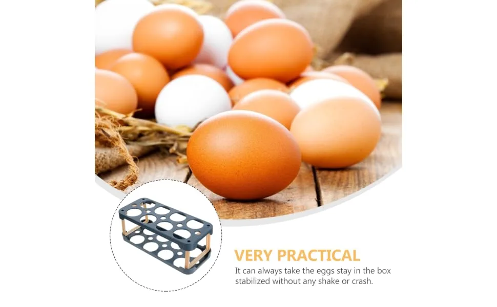 BUGUUYO Box Egg Carton Eggs Egg Holder Portable Drawers Food Refrigerator Egg Tray Shelf Side Door re-usable Blue 22.3X10.1X8.9CM - product information 6