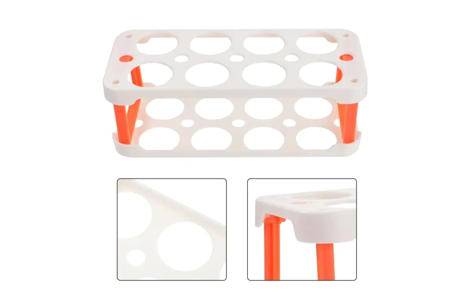 KOMBIUDA Box Egg Carton Eggs Deviled Egg Tray with Lid Kitchen Egg Container Side Door Refrigerator re-usable White 22.3X10.1X8.9CM - product information 2