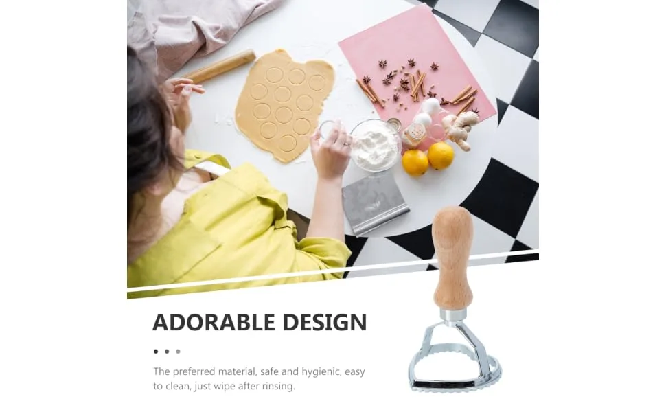 Mikinona Biscuit Mold Biscuits Heart Dumpling Maker Tool Pasta Cookie Stamp Baking Supplies Zinc Alloy Pastry 11x6.2cm As Shown - product information 3
