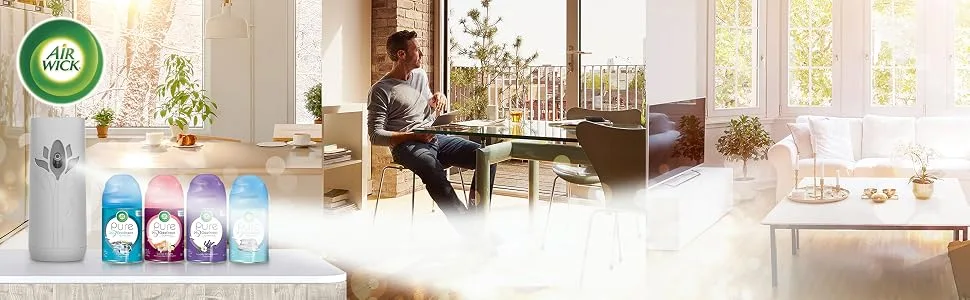 Air Wick Pure Freshmatic 2 Refills Automatic Spray, Fresh Waters, Air Freshener, Essential Oil, Odor Neutralization, Packaging May Vary, 5.89 Ounce - Use in any room