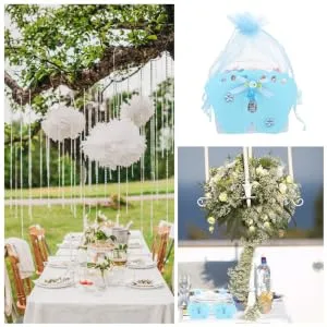 BUTIFULSIC 12pcs Candy Bag Baby Products Packing Pouch Linen Wrappers Bag European Style Bride 7.5X4.5X13 Blue - product information 3