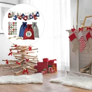 1 Set Christmas Bag DIY Advent Calendar Packing Bag Christmas Countdown Bags Candy Flax Bunting - product information 2