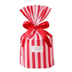 ORFOFE 150pcs Candy Bags Cellophane Treat Bags Storage Bag Christmas Candy Bag Bag Stripe Biscuit Bag - product information 3