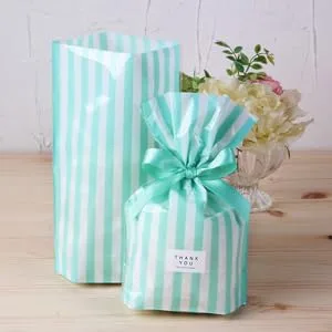 ORFOFE 150pcs Candy Bags Cellophane Treat Bags Storage Bag Christmas Candy Bag Bag Stripe Biscuit Bag - product information 5