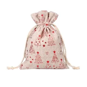 SEWOART 30pcs Burlap Bags Drawstring Bag Beam Port Christmas Bag - product information 1