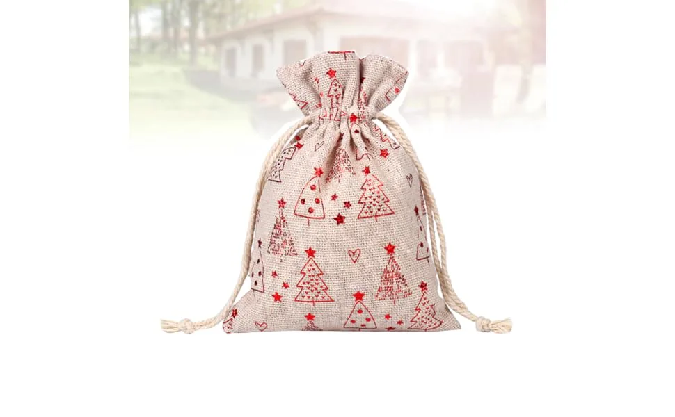 SEWOART 30pcs Burlap Bags Drawstring Bag Beam Port Christmas Bag - product information 2