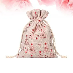 SEWOART 30pcs Burlap Bags Drawstring Bag Beam Port Christmas Bag - product information 3