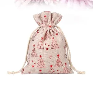 SEWOART 30pcs Burlap Bags Drawstring Bag Beam Port Christmas Bag - product information 5