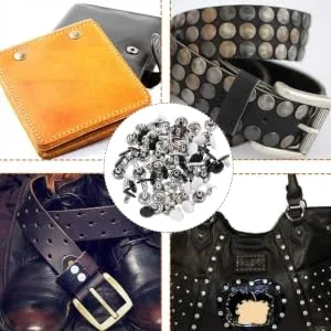 SOIMISS 100 Sets Rivet Leather Buttons Shoes Embellishment Leather Repair Studs Accessories Brass Assorted Color 1X1X1CM - product information 6