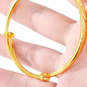 COLLBATH 1pc Bracelets Bridal Cuff Bracelet Cuff Bangle Fashion Bracelet Push and Pull Copper Bracelet Woman - product information 4