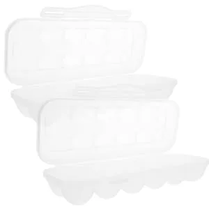 NAMOARLY 2pcs Egg Preservation Box Plastic Egg Container with Lid for Refrigerator Egg Container for Refrigerator 12 Count Egg Cartons Reusable Egg Crates Trash Can Storage Pp re-usable - product information 1