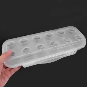 NAMOARLY 2pcs Egg Preservation Box Plastic Egg Container with Lid for Refrigerator Egg Container for Refrigerator 12 Count Egg Cartons Reusable Egg Crates Trash Can Storage Pp re-usable - product information 2