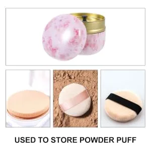 GRIRIW Mini Containers 2pcs Powder Puff Box Take a Bath Baby Storage Tank Loose Powder Containers 1 - product information 1