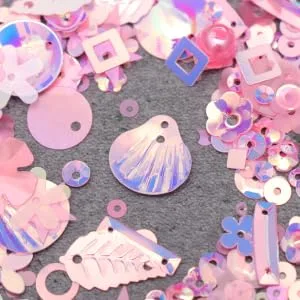 SEWOART 2 Pack Sequin Decals Crafts Sequin Beads Wedding D cor Wedding Table Confetti Applique Clothing Pink Pink 2x1.2x0.1cm - product information 1