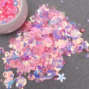 SEWOART 2 Pack Sequin Decals Crafts Sequin Beads Wedding D cor Wedding Table Confetti Applique Clothing Pink Pink 2x1.2x0.1cm - product information 2