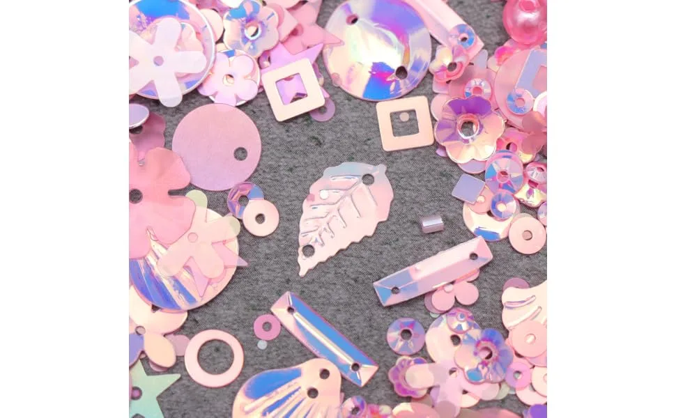 SEWOART 2 Pack Sequin Decals Crafts Sequin Beads Wedding D cor Wedding Table Confetti Applique Clothing Pink Pink 2x1.2x0.1cm - product information 6