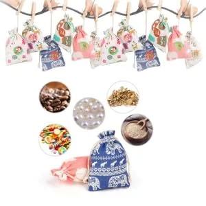 RORPOIR 51pcs Christmas Countdown Calendar Christmas Calendar Pouch Christmas Hanging Halloween Burlap Bag - product information 6