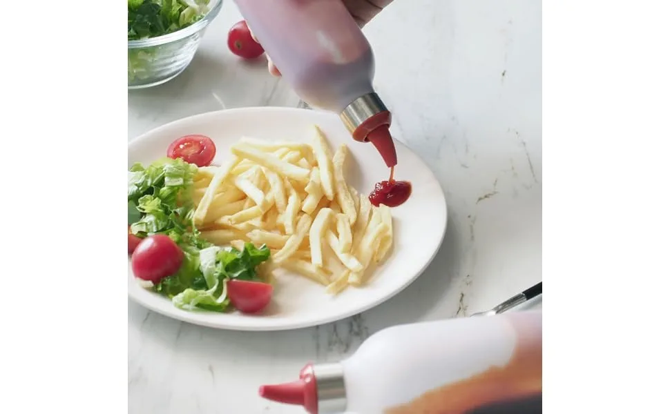 Mikinona Ketchup Dispenser Salad Dressing Container 3pcs Color Storage Kitchen Ketchup Bottle Salad Squeeze Random re-usable - product information 1