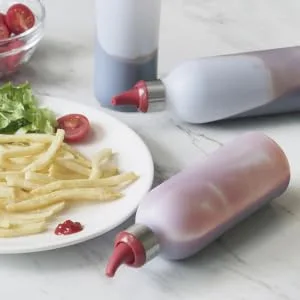 Mikinona Ketchup Dispenser Salad Dressing Container 3pcs Color Storage Kitchen Ketchup Bottle Salad Squeeze Random re-usable - product information 3