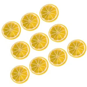 Levemolo 30pcs Mini Lemon Slices Yellow Lemon Slices Teeth Holder Toys Fruit Plastic Fake - product information 6