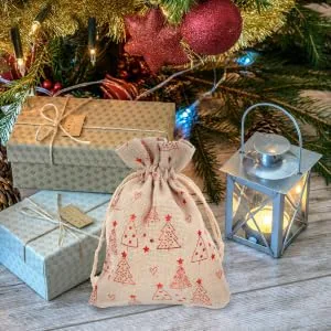 KOMBIUDA 24pcs Countdown Candy Bag Burlap Bags 24 Days Christmas Advent Bags Christmas Candy Bag Wreath - product information 1
